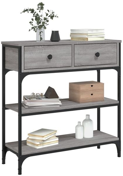 vidaXL Konsolentisch Grau Sonoma 72,5x25x75 cm Holzwerkstoff 834188 Bild 3