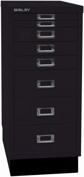 Bisley MultiDrawer™, 29er Serie mit Sockel, DIN A4, 8 Schubladen, Farbe schwarz