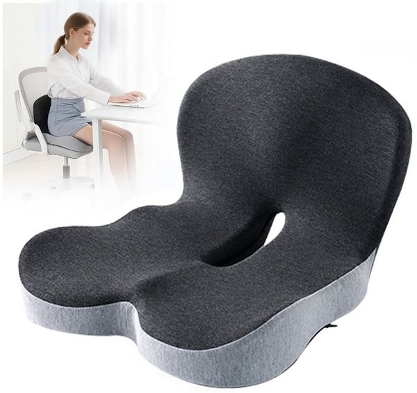 OSTWOLKE Sitzkissen Orthopädisches Sitzkissen mit Rückenlehne für Bürostuhl & Auto, Ergonomisches Memory-Schaum Sitzpolster Steißbeinkissen
