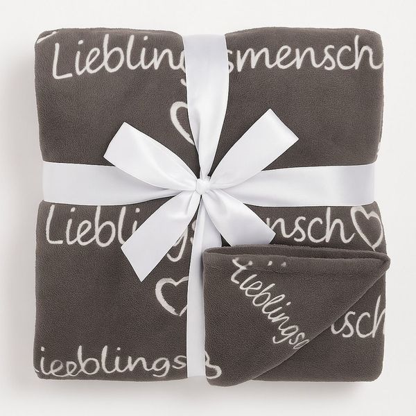 Wohndecke Graue Kuscheldecke "Lieblingsmensch", Out of the Blue