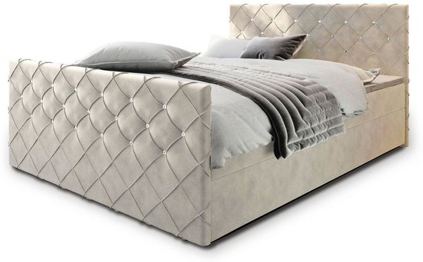Masseno Boxbett MANDI 140x200 cm mit Bonell Matratze und Topper