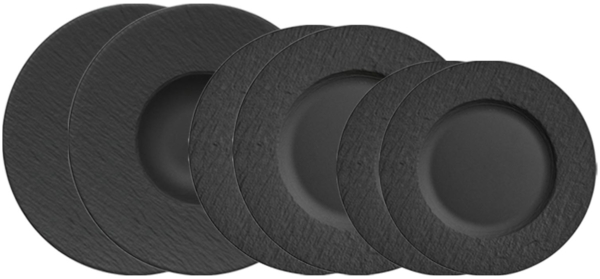 Villeroy & Boch Manufacture Rock Teller-Set 6-teilig schwarz