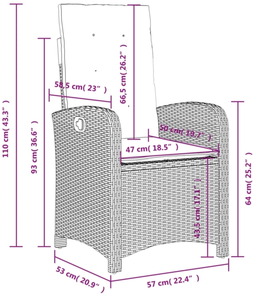 vidaXL 4-tlg. Garten-Essgruppe mit Kissen Beige Poly Rattan 3277359 Bild 8