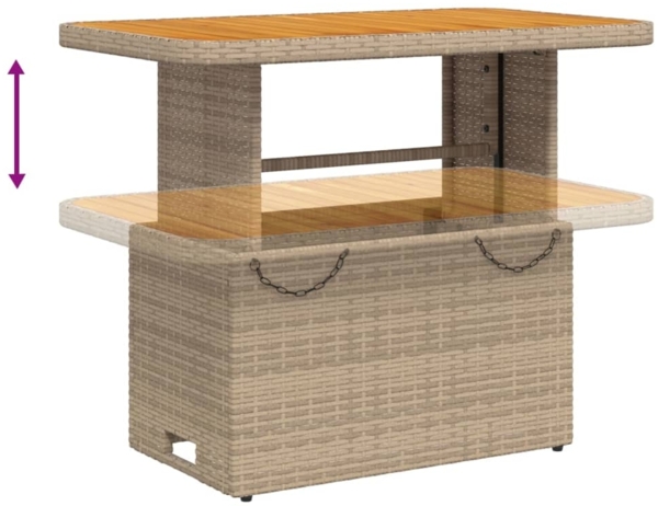 vidaXL 4-tlg. Garten-Essgruppe mit Kissen Beige Poly Rattan 3277359 Bild 6