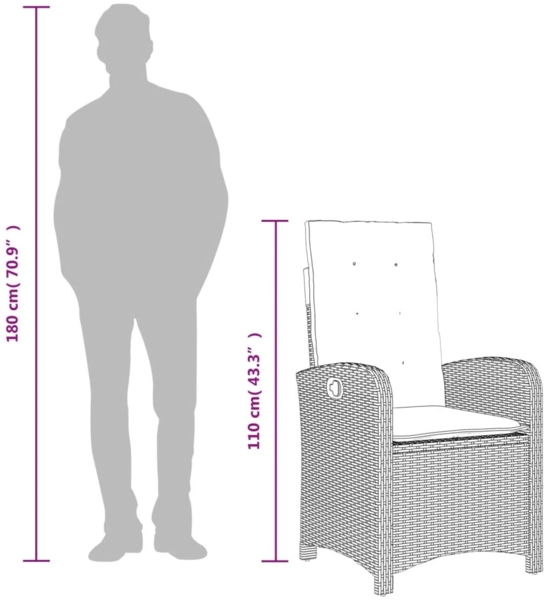 vidaXL 4-tlg. Garten-Essgruppe mit Kissen Beige Poly Rattan 3277359 Bild 9