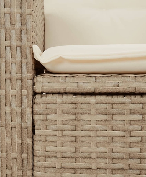 vidaXL 4-tlg. Garten-Essgruppe mit Kissen Beige Poly Rattan 3277359 Bild 4