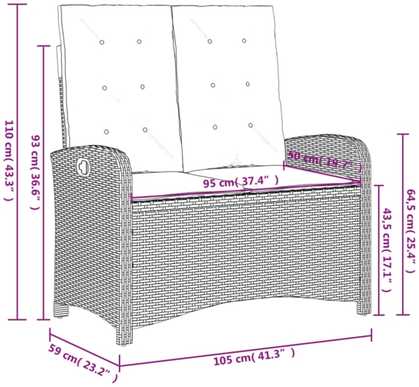 vidaXL 4-tlg. Garten-Essgruppe mit Kissen Beige Poly Rattan 3277359 Bild 10