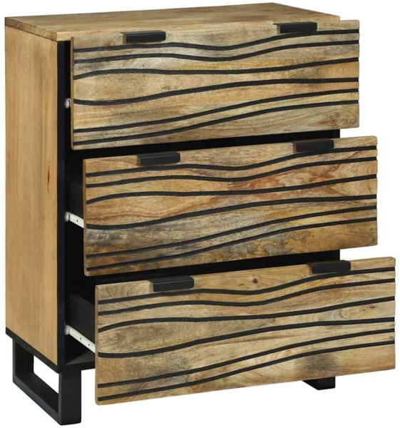 vidaXL Sideboard Braun 60 x 33.5 x 75 cm Massivholz Mango 4017939