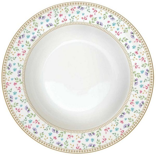 EasyLife Suppenteller Spring Bloom, Spülmaschinengeeignet, Mehrfarbig, Hasen & Blumenkörbe, H: 3.5cm