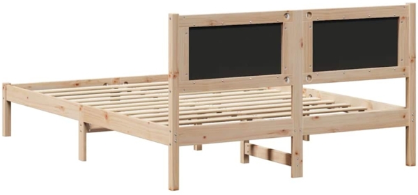 vidaXL Bettrahmen Dunkelgrau 140 x 190 cm Massives Kiefernholz 878125 Bild 6