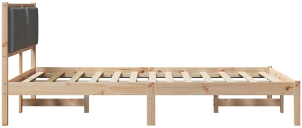 vidaXL Bettrahmen Dunkelgrau 140 x 190 cm Massives Kiefernholz 878125 Bild 5