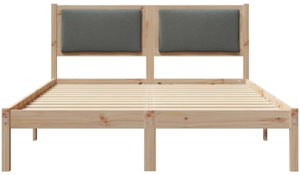 vidaXL Bettrahmen Dunkelgrau 140 x 190 cm Massives Kiefernholz 878125 Bild 4