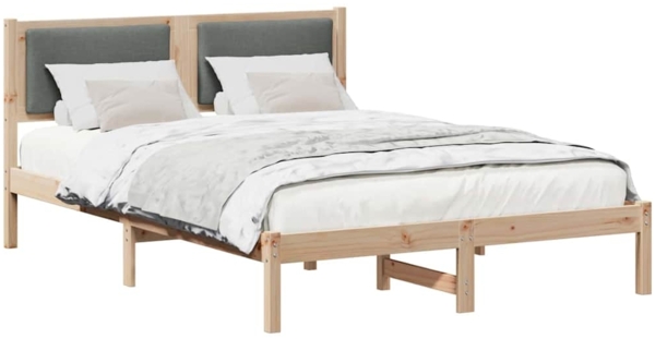 vidaXL Bettrahmen Dunkelgrau 140 x 190 cm Massives Kiefernholz 878125 Bild 2