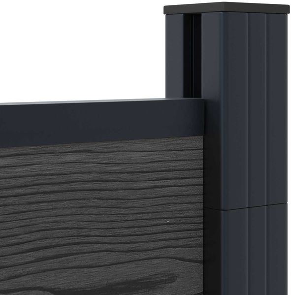 vidaXL zaunset 180 x 186 cm WPC und Aluminium Schwarz 42039057 Bild 5