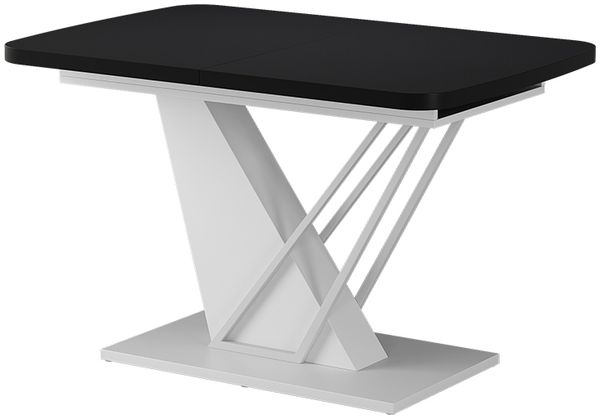 Esstisch Fenaro Schwarz/Weiß 120 x 80 cm ausziehbar Vicco