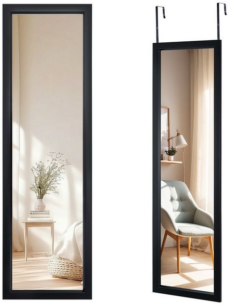 Youyijia Ganzkörperspiegel 110x33cm Ganzkörperspiegel mit 2 Haken & Höhenverstellung