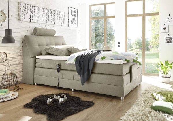 Boxspringbett Palermo Mikrofaser Soro mit Motor & Stauraum