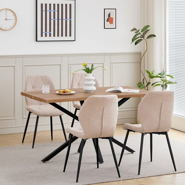 GrandCA HOME Esstisch Rechteckiger Küchentisch im Modernen Stil, aus MDF (1-St), 140 x 80 cm, Dunkelbraun