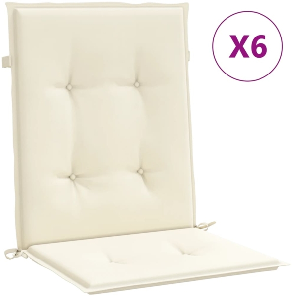 vidaXL Gartenstuhlauflagen für Niedriglehner 6 Stk. Creme 100x50x3 cm 314133