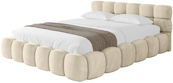 ALTDECOR Polsterbett LEYA-v1 (Polsterbett mit Bettkasten und Lattenrost, Boxbett mit Matratze), Doppelbett mit Stauraum, Bett mit Kopfteil