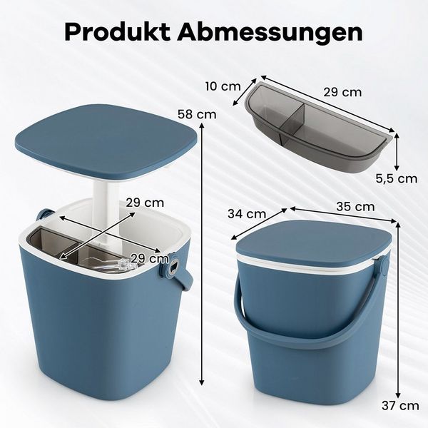 COSTWAY Gartentisch, 3 in 1 Cool Bar, Kühlbox mit Eiszange
