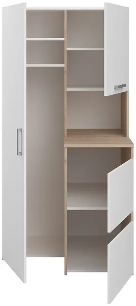 Vente-unique - ERKANO Waschküche Holz, Platte BeigeWeiß - B 66,8 cm x H 184,4 cm x L 269 cm