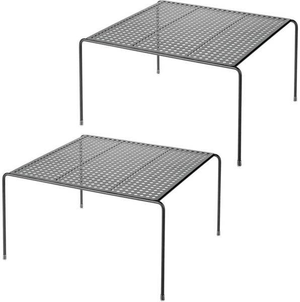 mDesign Geschirrablage Küchenregal Organizer Regal 2er Set Metall Schwarz
