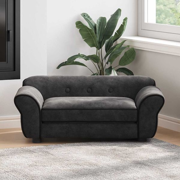 vidaXL Hundesofa Schwarz 72x45x30 cm Plüsch 171038