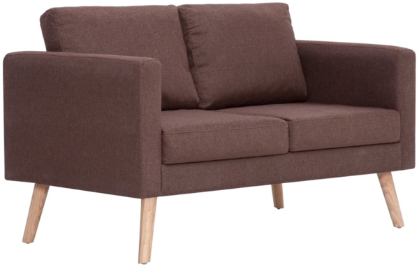 vidaXL 2-Sitzer-Sofa Stoff Braun [281353]