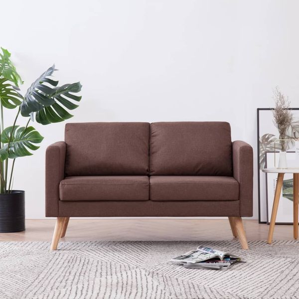 vidaXL 2-Sitzer-Sofa Stoff Braun [281353]