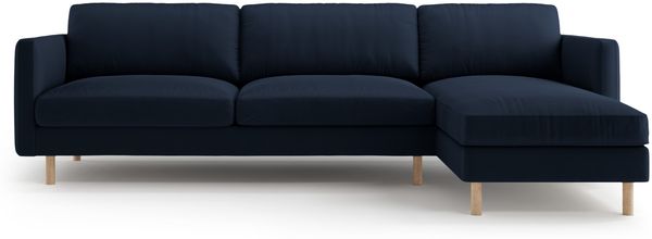 Micadoni Ecksofa Eden 4-Sitzer Rechts Samt Dunkelblau