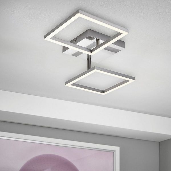 LED Deckenleuchte D125/ D126 chrom-matt quadratische Rahmenleuchten : 2-flammig