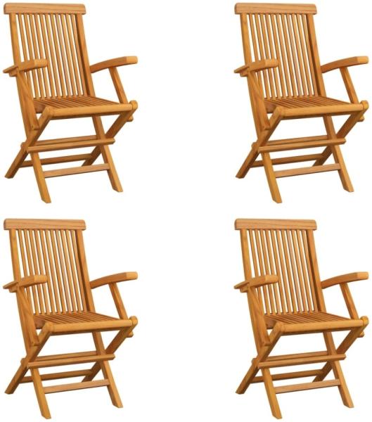 vidaXL Klappbare Gartenstühle 4 Stk. Massivholz Teak 3065528