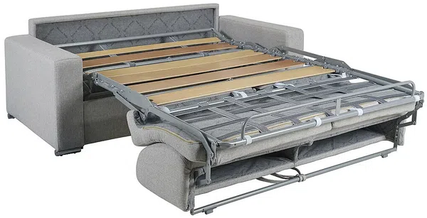 Schlafsofa 2-Sitzer Stoff CALITO - Blau - Liegefläche: 120 cm - Matratzenhöhe: 14 cm Bild 3