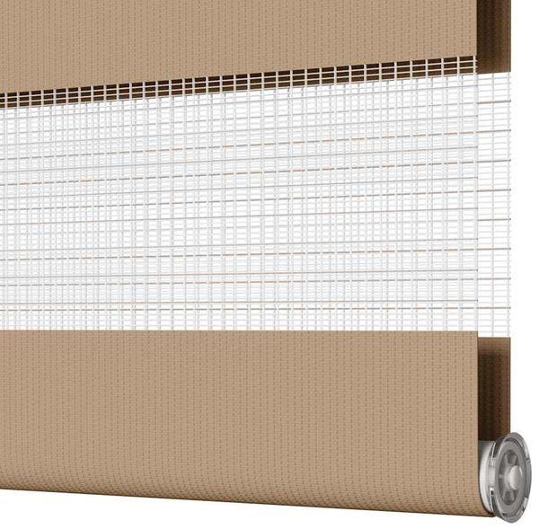 vidaXL Doppelrollo Sandbraun 75x200 cm Stoffbreite 70,9 cm Polyester 4014568 Bild 12