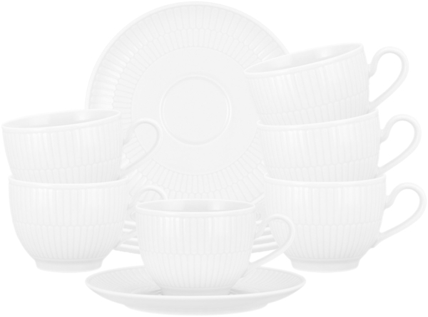 Seltmann Weiden Amina Kaffeetasse mit Untertasse 250 ml 6er-Set Weiß