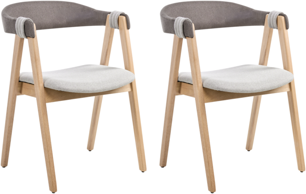 Esszimmerstuhl 2er Set DAY Hellbraun Taupe