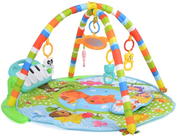Moni Spielbogen Piano 696-R, Krabbeldecke, Musiktasten, Spiegel, Spielcenter blau