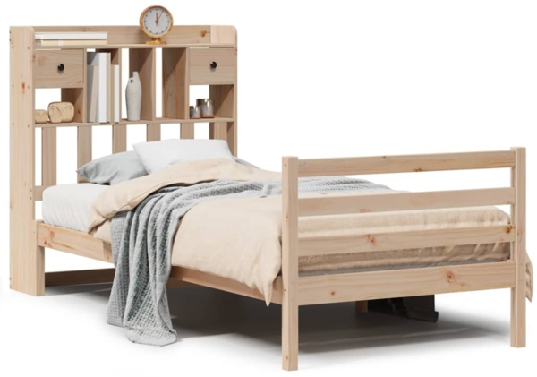 vidaXL Massivholzbett mit Regal ohne Matratze 90x190 cm Kiefer 3321924