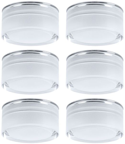 6er Set LED Einbauleuchten, klar, 7 cm, TINUS