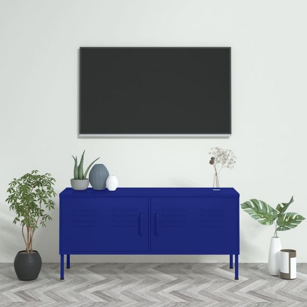 vidaXL TV-Schrank Marineblau 105 x 35 x 50 cm Stahl [336226]