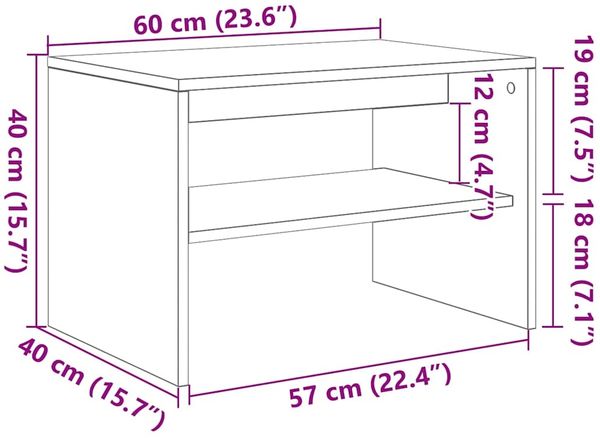 vidaXL TV-Schrank Sonoma-Eiche 60x40x40 cm Holzwerkstoff 859102 Bild 10