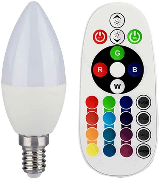 RGB LED 3,5 Watt Leuchtmittel E14, Fernbedienung, 320 Lumen, DxH 3,7x10 cm