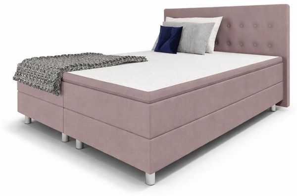 Best for Home Boxspringbett Neo Sawana Bonellfederkernmatratze mit 5 cm Topper (90x200 120x200 140x200 160x200 180x200 200x200), Handwerksqualität,TOP Preis-Leistungs-Verhältnis