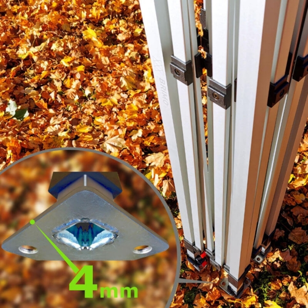 Gartenpavillon Faltbar 3x3m | Premium UV/PVC Schutz | Robuste Konstruktion BRIMO | Schnelles Zusammenklappen ohne Werkzeug - ohne Wände - Grün Bild 4