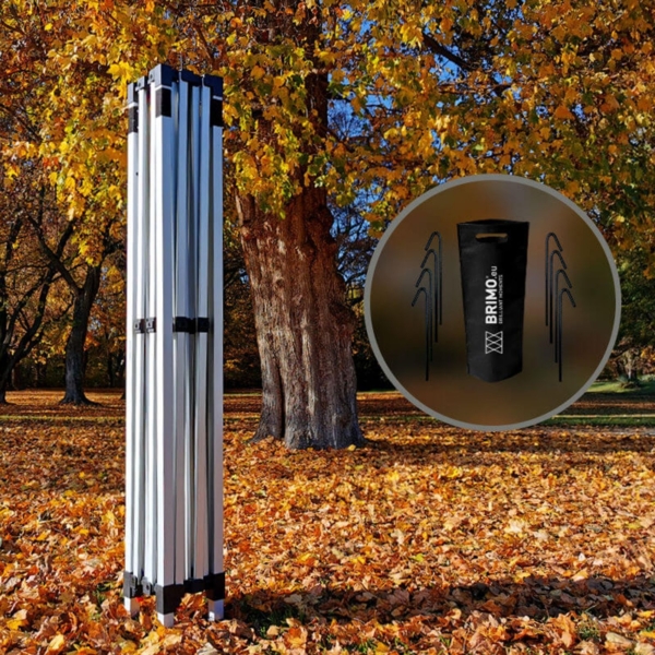 Gartenpavillon Faltbar 3x3m | Premium UV/PVC Schutz | Robuste Konstruktion BRIMO | Schnelles Zusammenklappen ohne Werkzeug - ohne Wände - Grün Bild 6