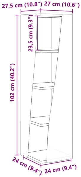 vidaXL Eckschrank Weiß 27,5 x 27 x 102 cm Holzwerkstoff 889847 Bild 9