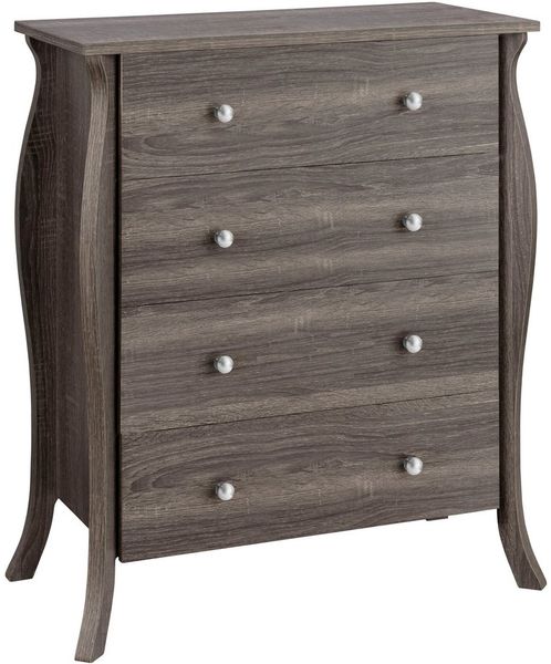 loft24 Hochkommode Lucinda, Kommde, Schubladenkommode, 4 Schubladen, MDF, Landhausstil