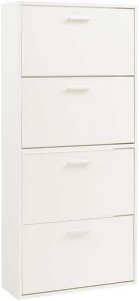 Schuhschrank Sykkylven 134x60x24 cm mit 4 Klappen Weiß [en. casa] Bild 3