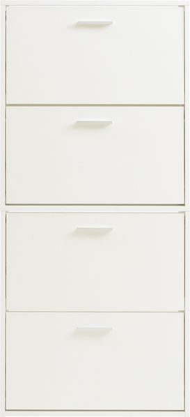 Schuhschrank Sykkylven 134x60x24 cm mit 4 Klappen Weiß [en. casa] Bild 6